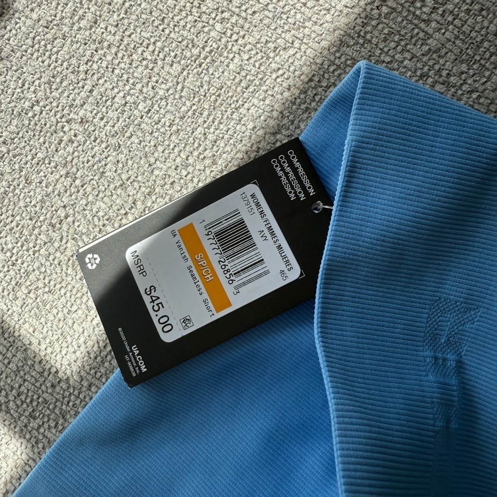 NWT Under Armour Light Blue Womens Compression Vanish Seamless Shorts - Picture 3 of 7